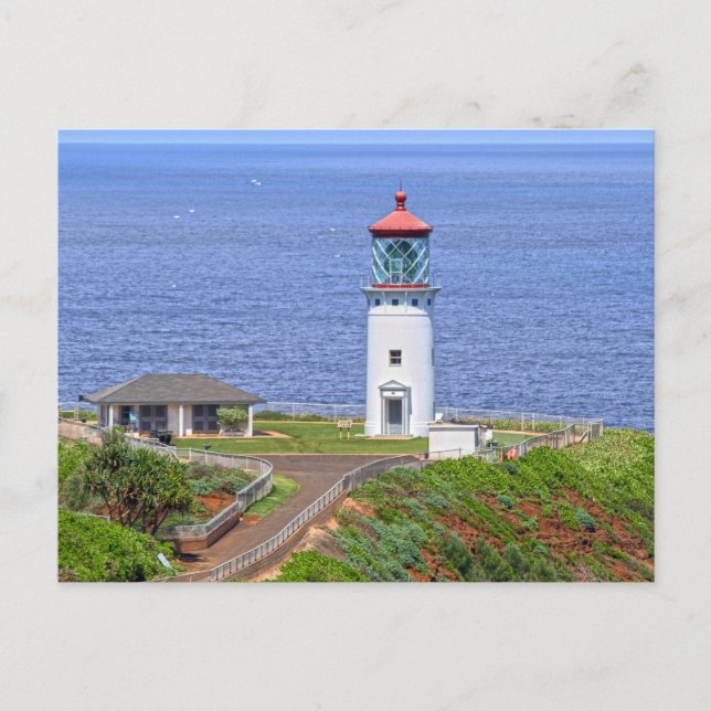 Kilauea Lighthouse auf Kauai, Hawaii Postkarte (Vorderseite)