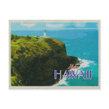 Kilauea Lighthouse Hawaii Vintage Reiseposter