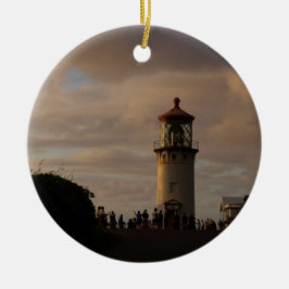 Kilauea Lighthouse in Dusk Keramik Ornament