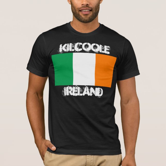 Kilcoole, Irland mit irischer Flagge T-Shirt (Vorderseite)