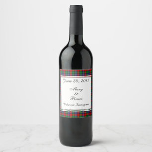Kilgore Scottish Wedding Wine Label Weinetikett