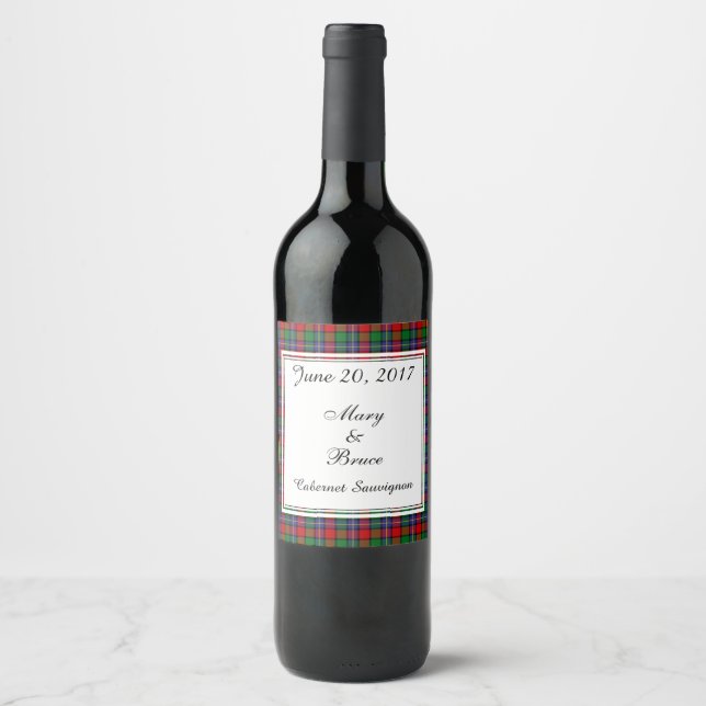 Kilgore Scottish Wedding Wine Label Weinetikett (Vorderseite)