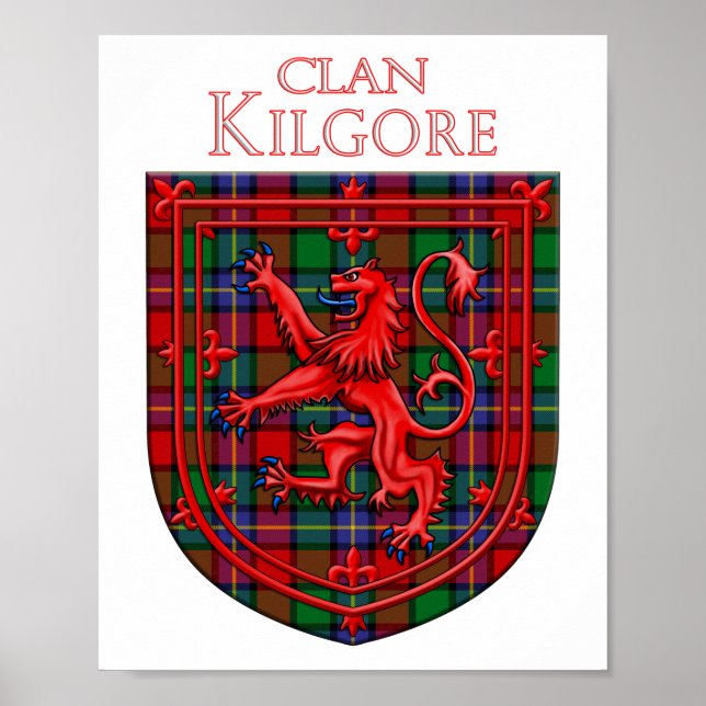 Kilgore Tartan Scottish Kariert Lion Rampant Poster (Vorne)