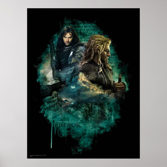 Kili & Fili über Erebor Poster (Vorne)