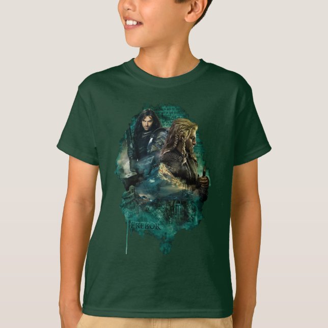 Kili & Fili über Erebor T-Shirt (Vorderseite)