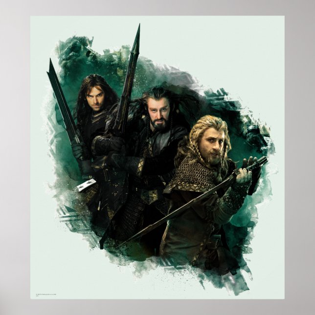 Kili, THORIN OAKENSHIELD™, & Fili Graphic Poster (Vorne)