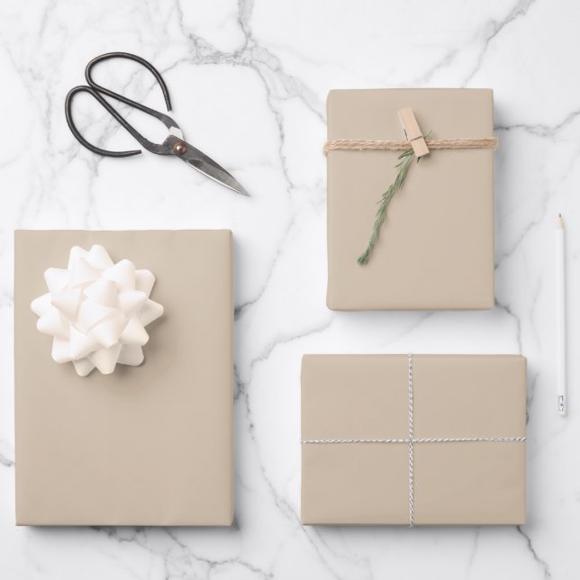Kilim Beige Solid Color Geschenkpapier Set (Vorderseite)