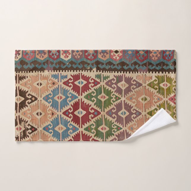 Kilim Turkish Tepet Rug Badhandtuch Set (Handtuch)