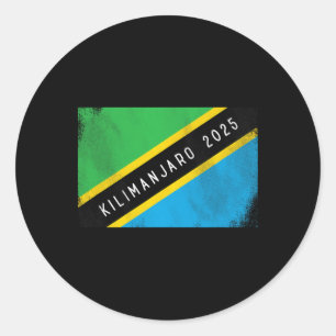 Kilimandscharo 2025 Tansania-Flagge Mount Kilimanj Runder Aufkleber