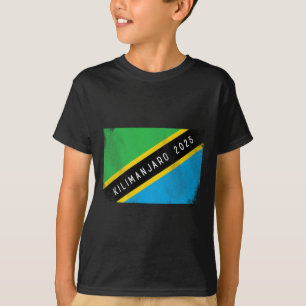 Kilimandscharo 2025 Tansania-Flagge Mount Kilimanj T-Shirt