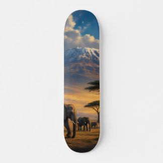 Kilimandscharo Afrikanischer Wilder Elefant Sonnen Skateboard
