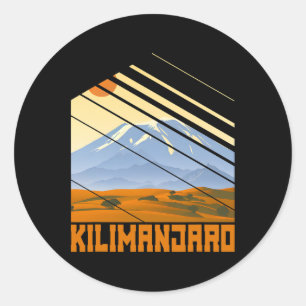 Kilimandscharo Idee Berge Klettern Wandern Runder Aufkleber