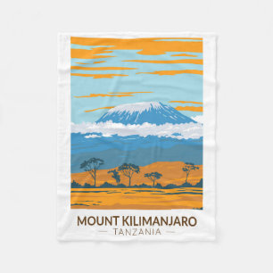 Kilimandscharo Tansania Afrika Vintage Fleecedecke