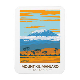 Kilimandscharo Tansania Afrika Vintage Magnet