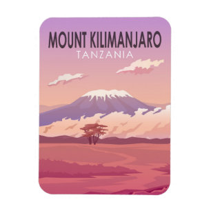Kilimandscharo Tansania Afrika Vintage Magnet