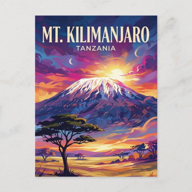 Kilimandscharo Tansania Postkarte (Vorderseite)