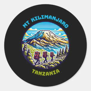 Kilimandscharo-Wanderung Tansania Afrikanische Wan Runder Aufkleber