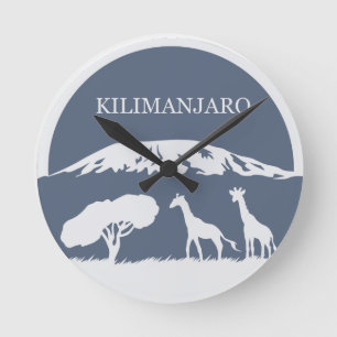 Kilimanjaro (Blue) Runde Wanduhr