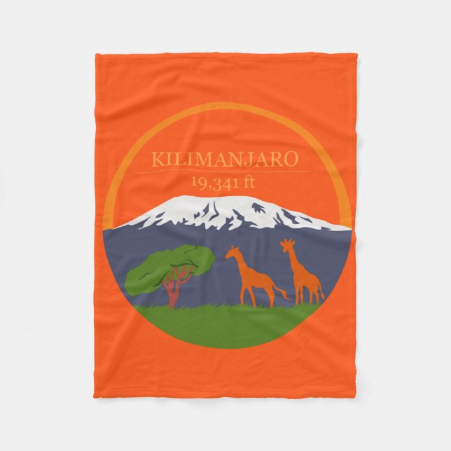 Kilimanjaro Höhe Fleecedecke (Vorderseite)