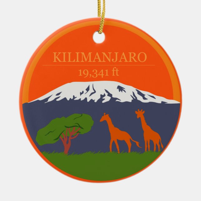 Kilimanjaro Höhe Keramik Ornament (Vorne)