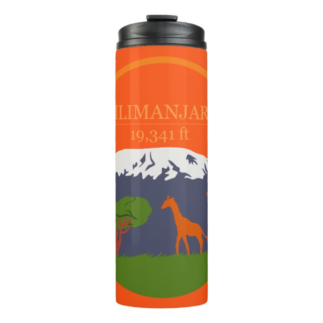 Kilimanjaro Höhe Thermosbecher (Vorderseite)