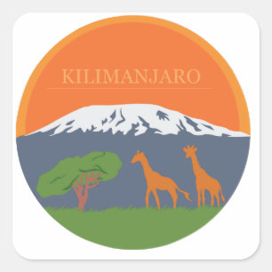 Kilimanjaro Quadratischer Aufkleber