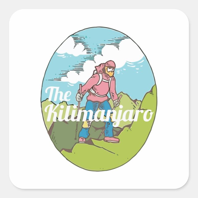 Kilimanjaro Quadratischer Aufkleber (Vorderseite)