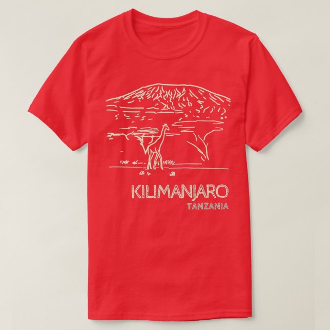 Kilimanjaro Tansania Africa Giraffe T-Shirt (Design vorne)