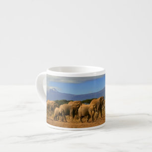 Kilimanjaro und Elefanten Espressotasse