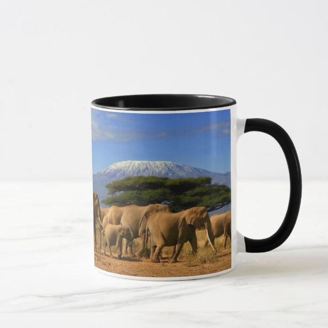 Kilimanjaro und Elefanten Tasse (Rechts)