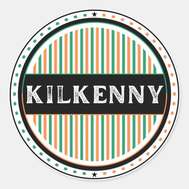 Kilkenny City Pride Emblem – Irish Identity Runder Aufkleber (Vorderseite)