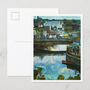 Kilkenny Irland Ölgemälde Stadtlandschaft Postkarte