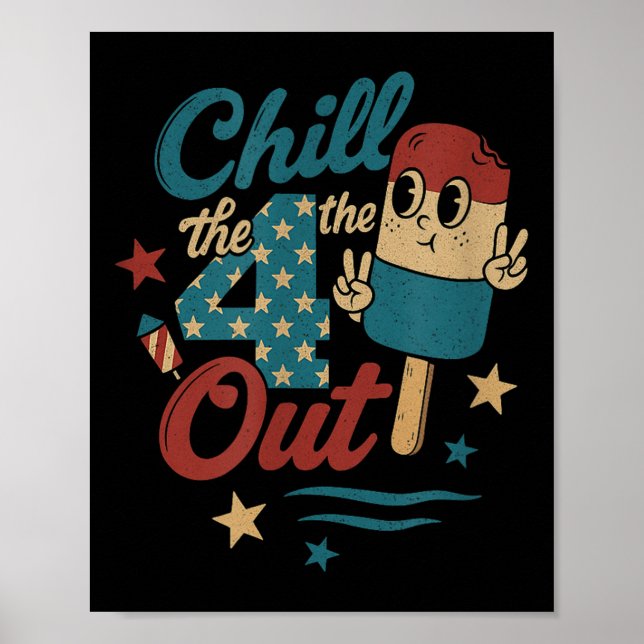 Kill 4. Out - Funny Retro 4. Juli Eiscreme Poster (Vorne)