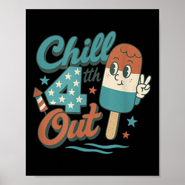 Kill 4. Out - Funny Retro 4. Juli Eiscreme Poster (Vorne)