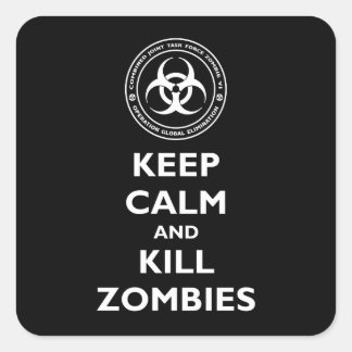 Kill Zombies Quadratischer Aufkleber