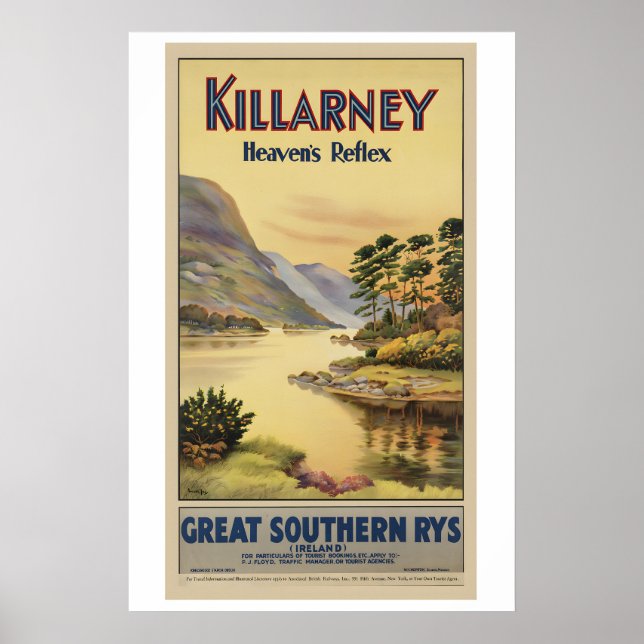 Killarney Heaven's Park Ireland Vintage Travel Poster (Vorne)