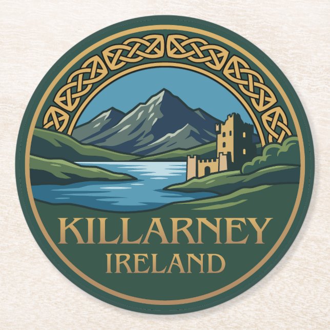 Killarney Ireland Runder Pappuntersetzer (Vorderseite)