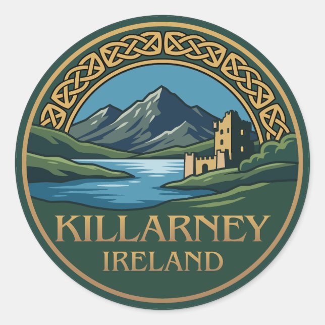 Killarney Irland Runder Aufkleber (Vorderseite)