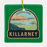 Killarney National Park Irland Reisen Vintag Keramikornament<br><div class="desc">Das Design des Killarney Vecctor. Der Park ist der erste Nationalpark Irlands,  der 1932 als das Muckross-Anwesen an den irischen Freien Staat gespendet wurde.</div>
