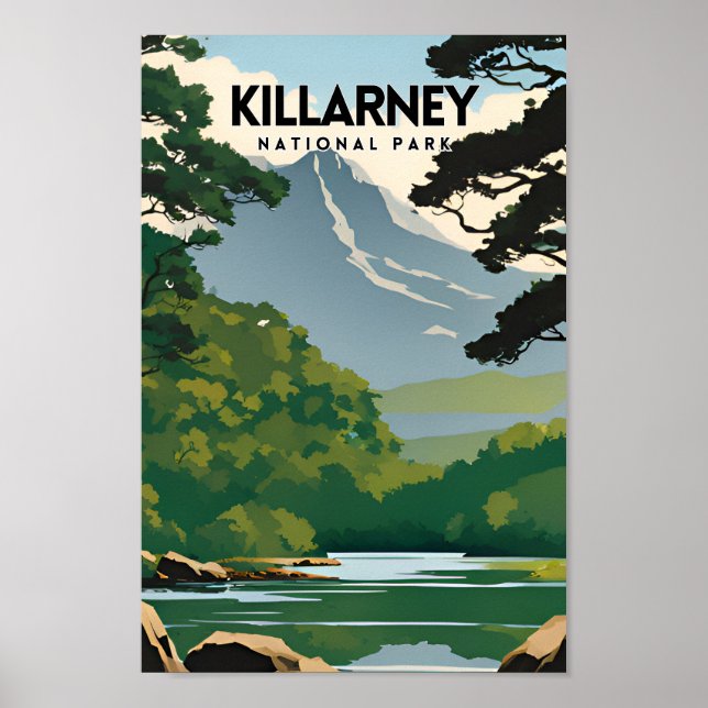 Killarney National Park Minimal Travel Poster (Vorne)