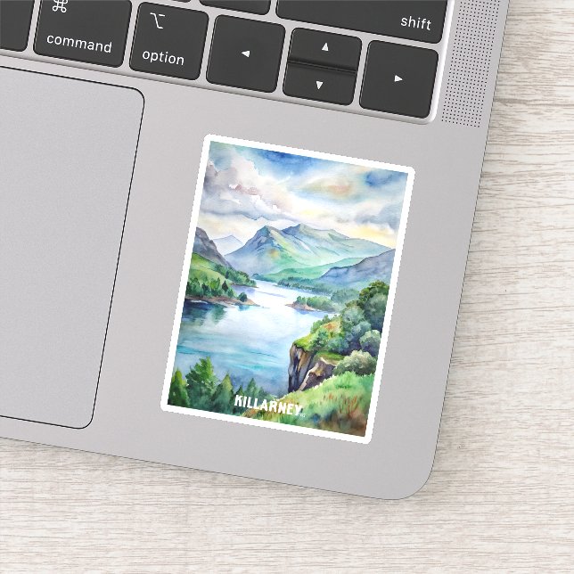 Killarney Nationalpark Wasserfarbenmalerei Aufkleber (Detail)