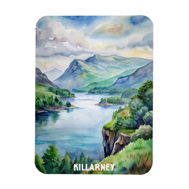 Killarney Nationalpark Wasserfarbenmalerei Magnet (Vertikal)