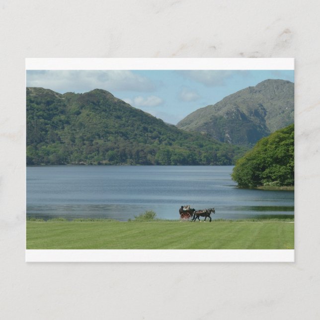 Killarney Seen und Jarvey Postkarte (Vorderseite)