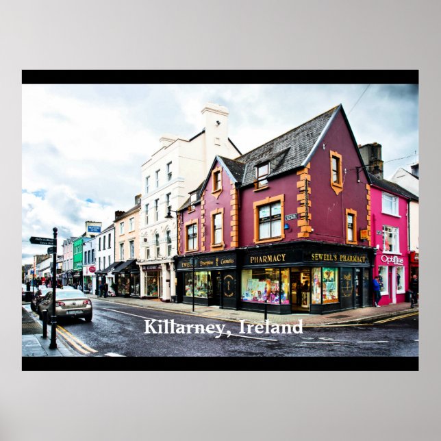 Killarney, Sicht auf die Straße nach Irland Poster (Vorne)