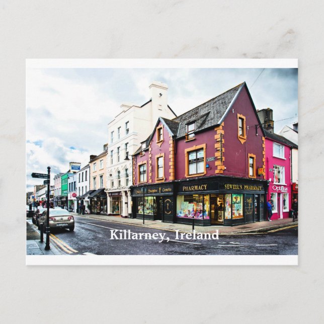 Killarney, Sicht auf die Straße nach Irland Postkarte (Vorderseite)