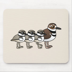 Killdeer u. drei Küken Mousepad