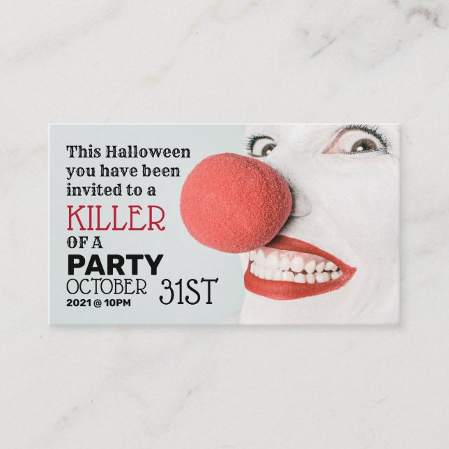 Killer Clown, Halloween-Party Ticket Einladung (Vorderseite)