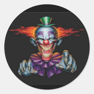 Killer Evil Clown Runder Aufkleber