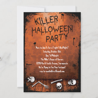 Killer-Halloween-Party mit Skullen Einladung
