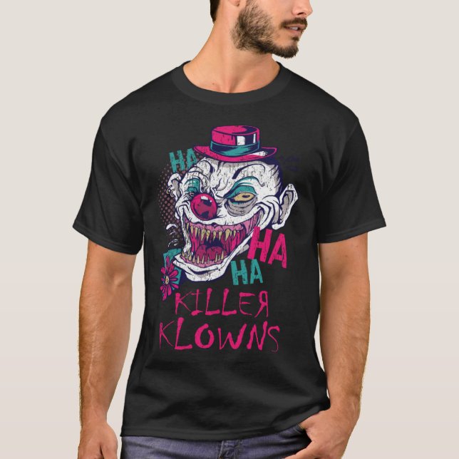 Killer Klowns Halloween Alien Clown Serial Killer  T-Shirt (Vorderseite)
